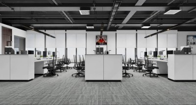 现代敞开式办公室3D模型下载